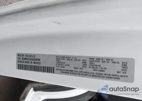 2025 Ram Promaster 3500 Cargo Van Tradesman High Roof 159 Wb Ext z USA, uszkodzony, nr VIN 3C6MRVJG6SE509799